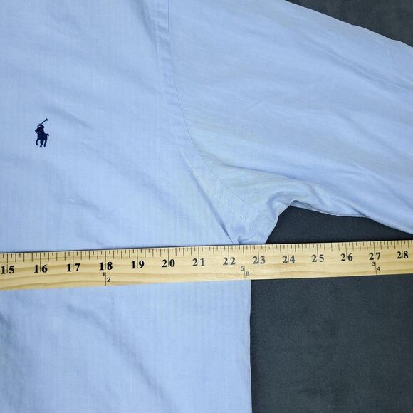 Ralph Lauren Shirt Mens 16.5 34/35 Blue Classic Fit Long Sleeve Button Down Logo - Picture 12 of 15